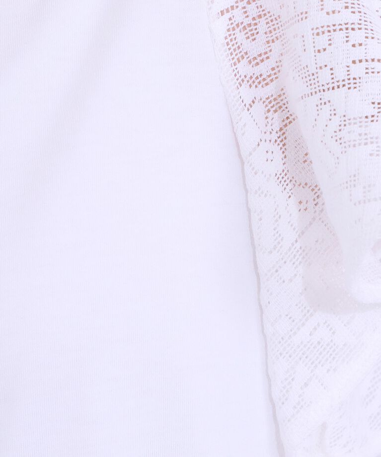 SHOO･LA･RUE「【S-LL】大人の上品コーデに お袖レース切り替えトップス」|Tシャツ・カットソー|