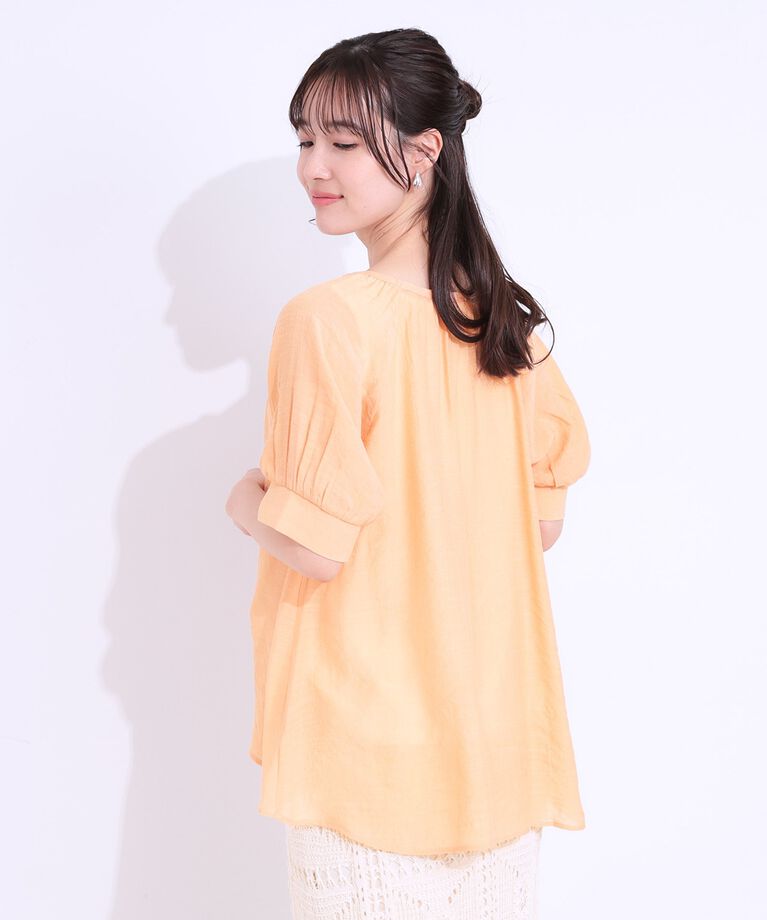 SHOO･LA･RUE「【S-LL/2点セット】インせず着られる はしごレース5分袖ブラウス」|シャツ・ブラウス|