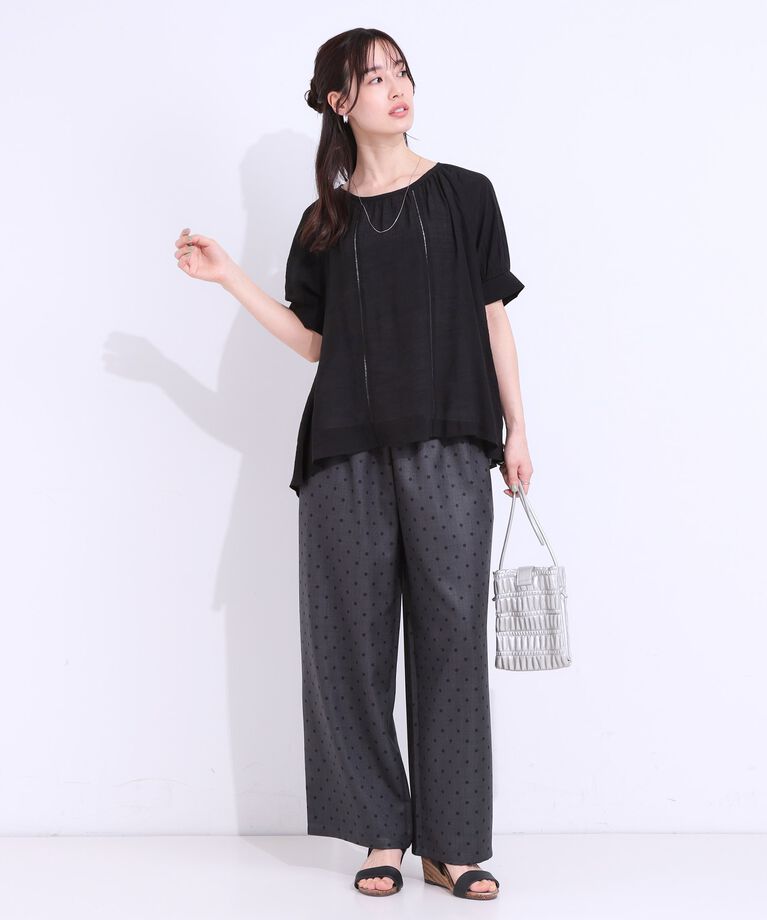 SHOO･LA･RUE「【S-LL/2点セット】インせず着られる はしごレース5分袖ブラウス」|シャツ・ブラウス|
