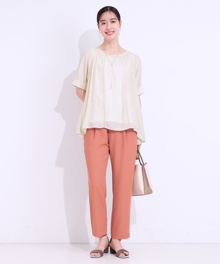 SHOO･LA･RUE「【S-LL/2点セット】インせず着られる はしごレース5分袖ブラウス」|シャツ・ブラウス|