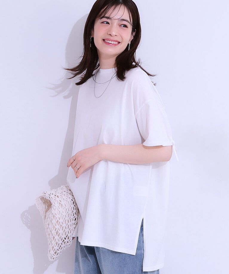 SHOO･LA･RUE「バックシャーリングチュニックTシャツ」|チュニック|ホワイト(001)