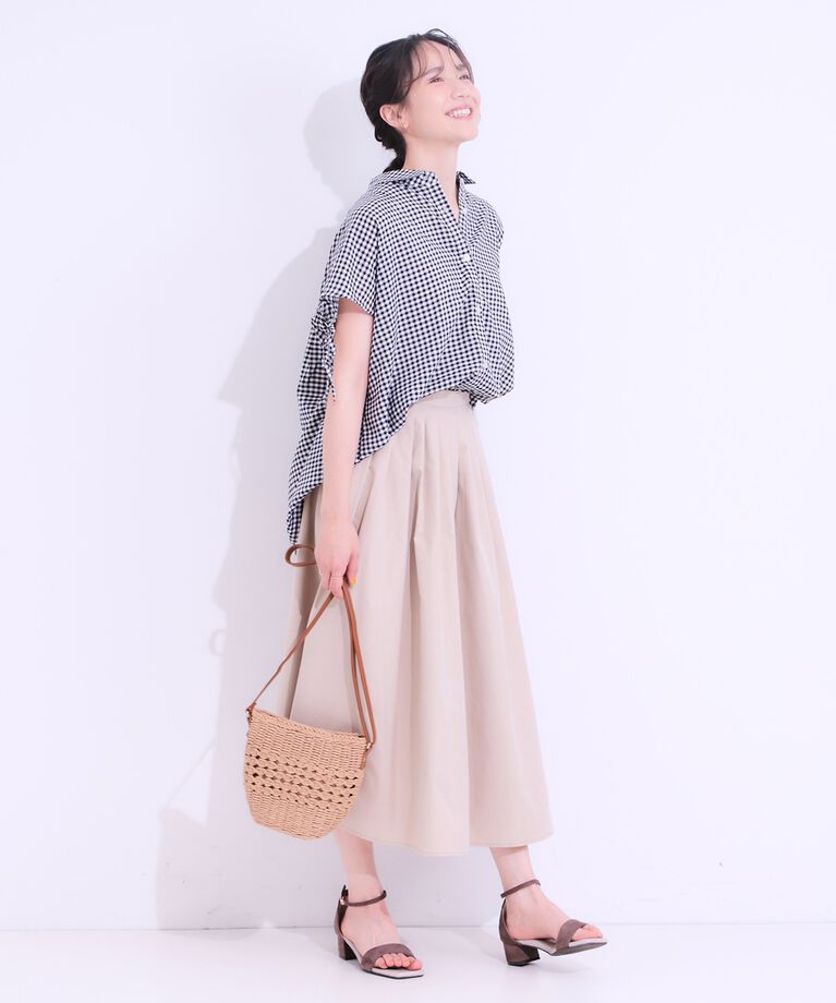 SHOO･LA･RUE「【S-LL/接触冷感】後ろ姿も抜かりなく インせず着られる バックギャザーシャツ」|シャツ・ブラウス|