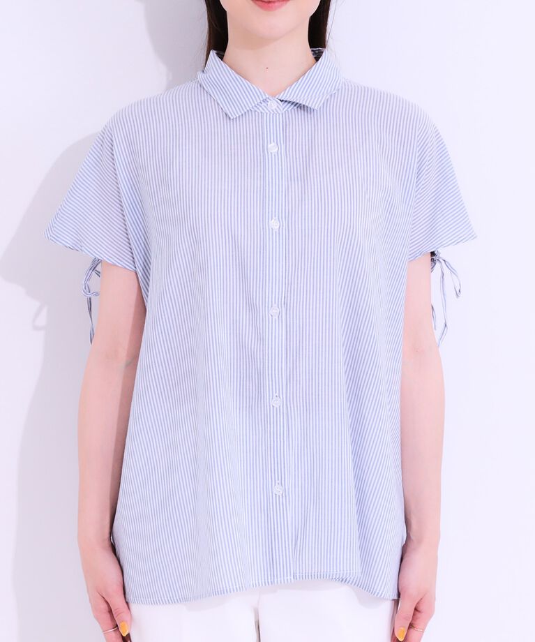 SHOO･LA･RUE「【S-LL/接触冷感】後ろ姿も抜かりなく インせず着られる バックギャザーシャツ」|シャツ・ブラウス|