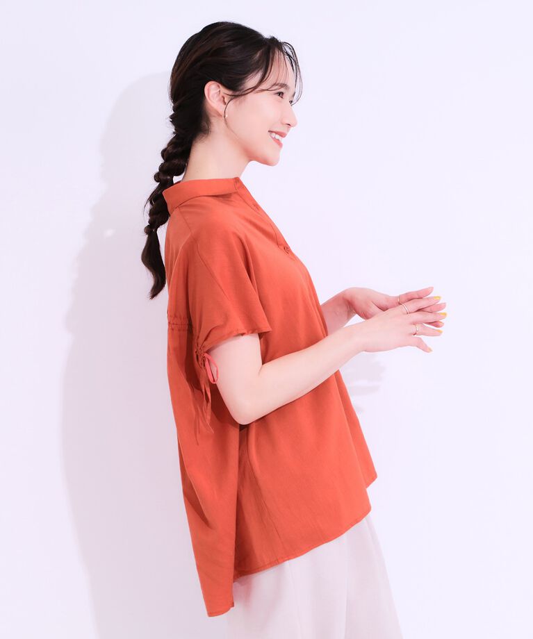 SHOO･LA･RUE「【S-LL/接触冷感】後ろ姿も抜かりなく インせず着られる バックギャザーシャツ」|シャツ・ブラウス|