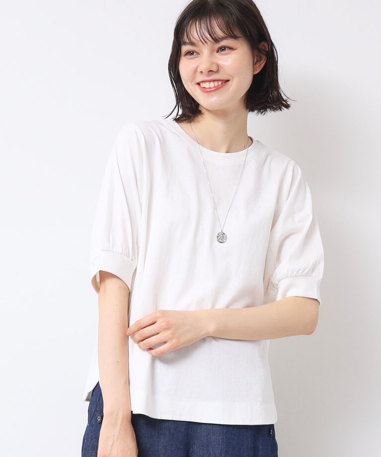 Dessin「【洗える】パフスリーブカットソー（XS～L）」|Tシャツ・カットソー|ホワイト(002)