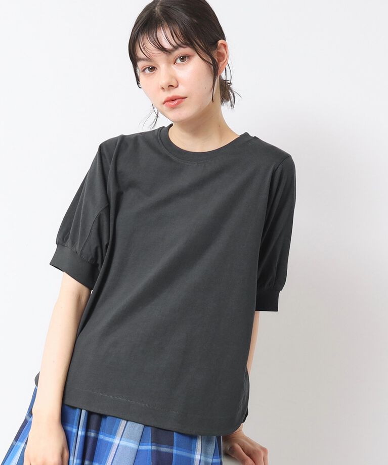 Dessin「【洗える】パフスリーブカットソー（XS～L）」|Tシャツ・カットソー|チャコールグレー(0