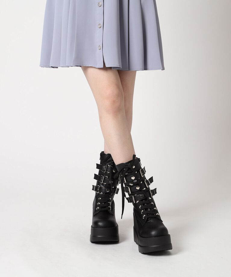 csT&P「厚底ハート付きベルトブーツ」|ショートブーツ|