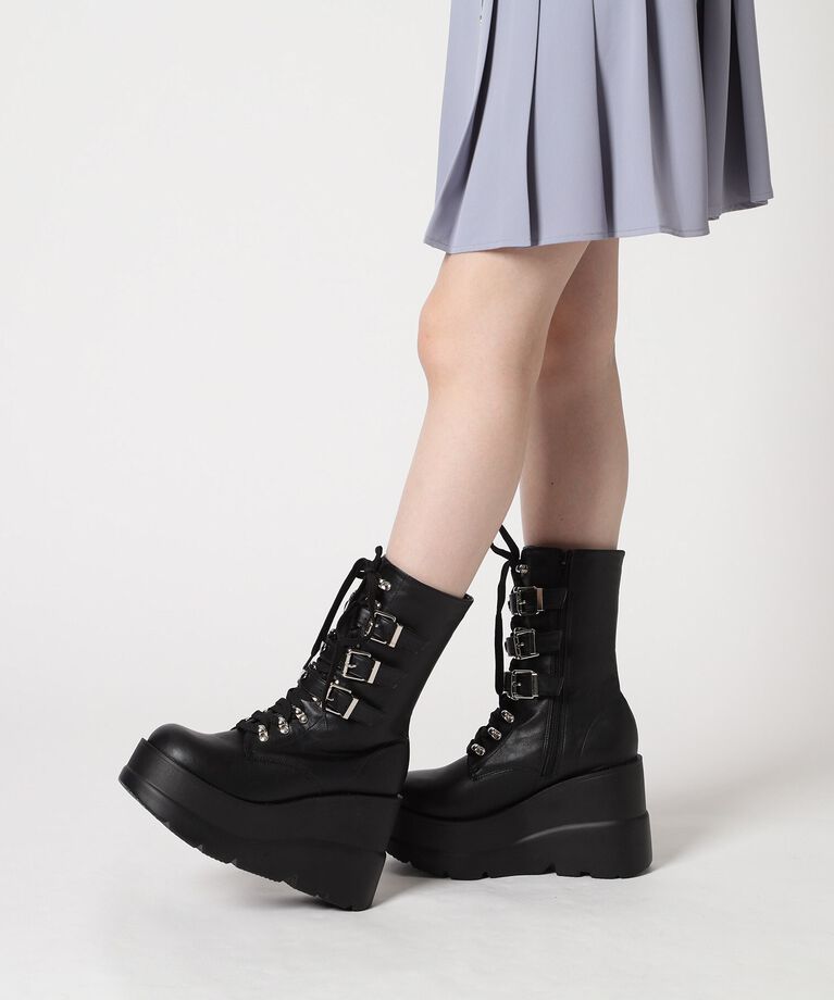 csT&P「厚底ハート付きベルトブーツ」|ショートブーツ|