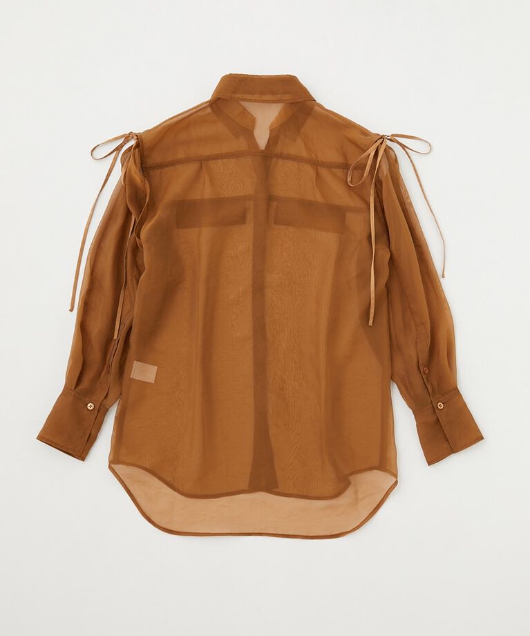 MOUSSY「TIED SLEEVE SEE-THROUGH シャツ」|シャツ・ブラウス|