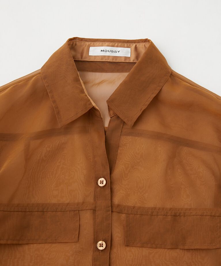 MOUSSY「TIED SLEEVE SEE-THROUGH シャツ」|シャツ・ブラウス|