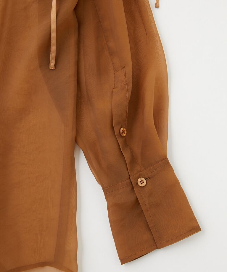 MOUSSY「TIED SLEEVE SEE-THROUGH シャツ」|シャツ・ブラウス|