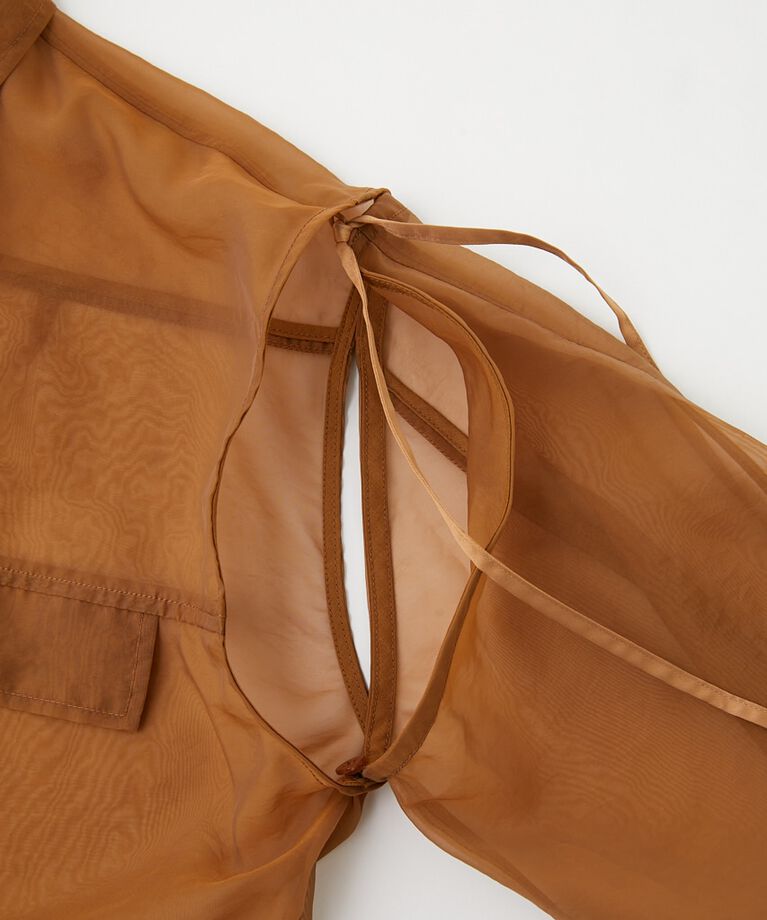 MOUSSY「TIED SLEEVE SEE-THROUGH シャツ」|シャツ・ブラウス|