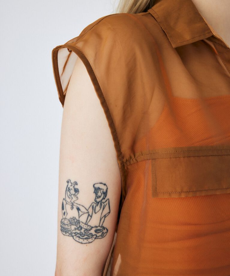 MOUSSY「TIED SLEEVE SEE-THROUGH シャツ」|シャツ・ブラウス|