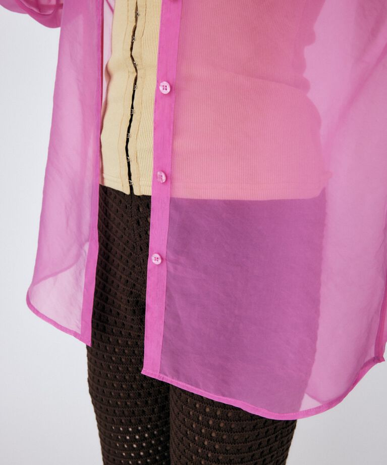 MOUSSY「TIED SLEEVE SEE-THROUGH シャツ」|シャツ・ブラウス|