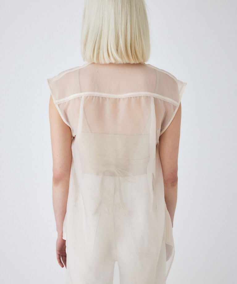 MOUSSY「TIED SLEEVE SEE-THROUGH シャツ」|シャツ・ブラウス|