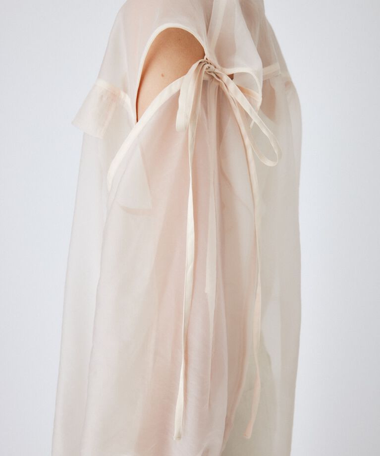 MOUSSY「TIED SLEEVE SEE-THROUGH シャツ」|シャツ・ブラウス|