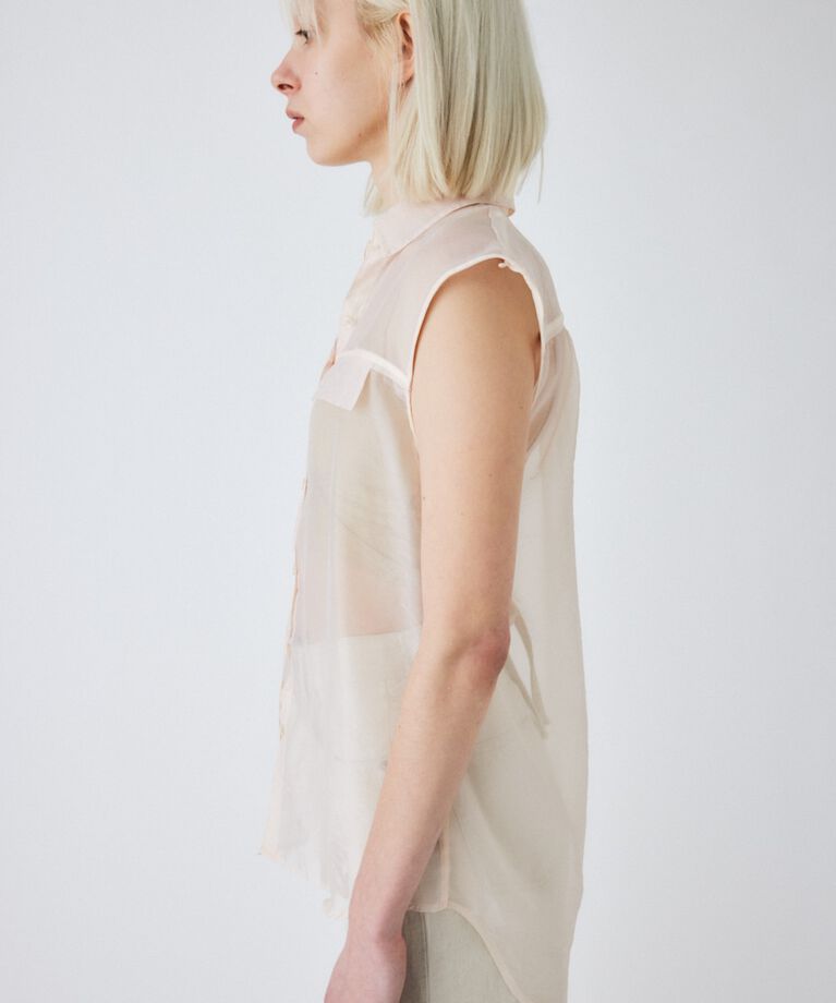 MOUSSY「TIED SLEEVE SEE-THROUGH シャツ」|シャツ・ブラウス|