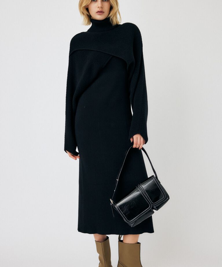 MOUSSY「SWITCHING RIB KNIT ドレス」|ワンピース|