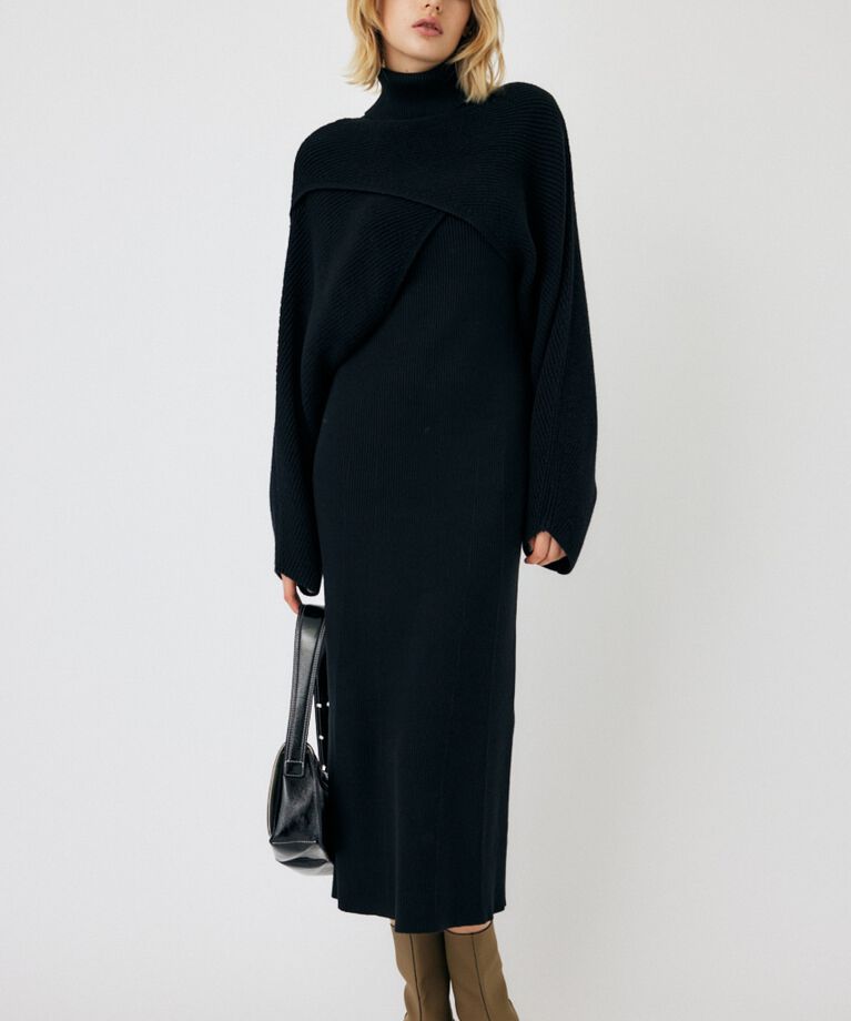 MOUSSY「SWITCHING RIB KNIT ドレス」|ワンピース|