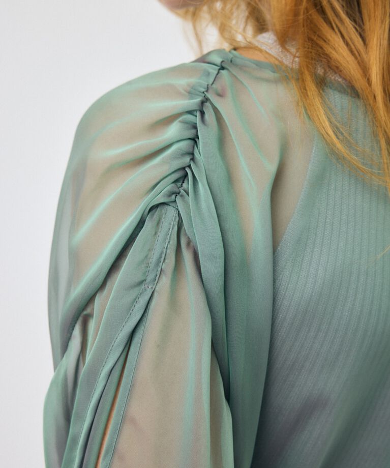 MOUSSY「SHEER GATHER ブラウス」|シャツ・ブラウス|