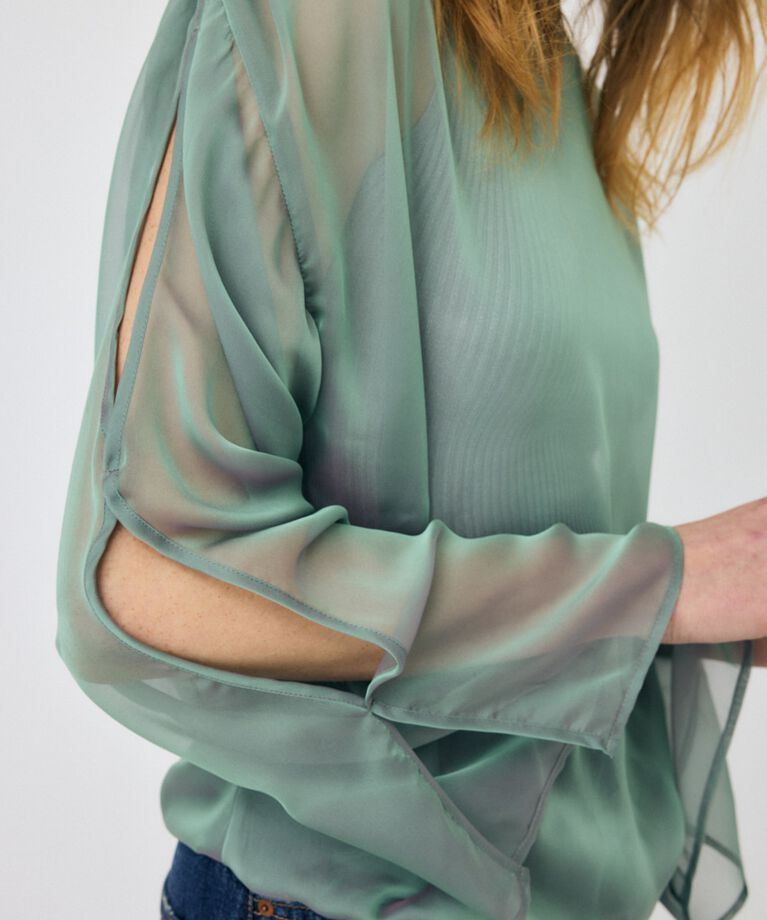 MOUSSY「SHEER GATHER ブラウス」|シャツ・ブラウス|