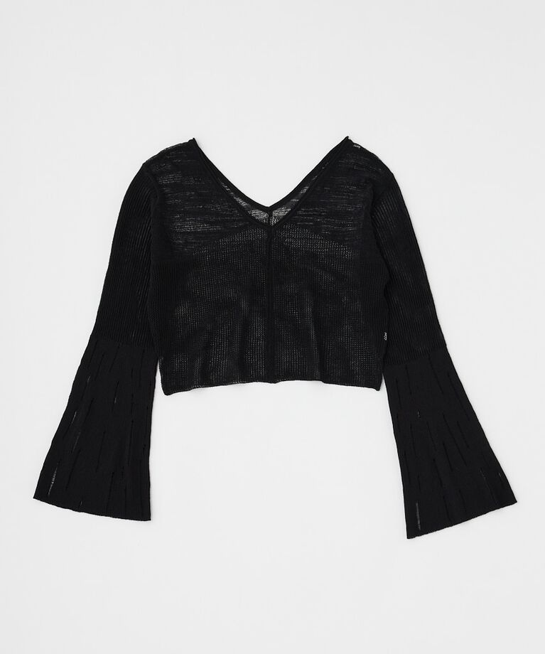 MOUSSY「MESH V NECK ニットトップス」|ニット・セーター|