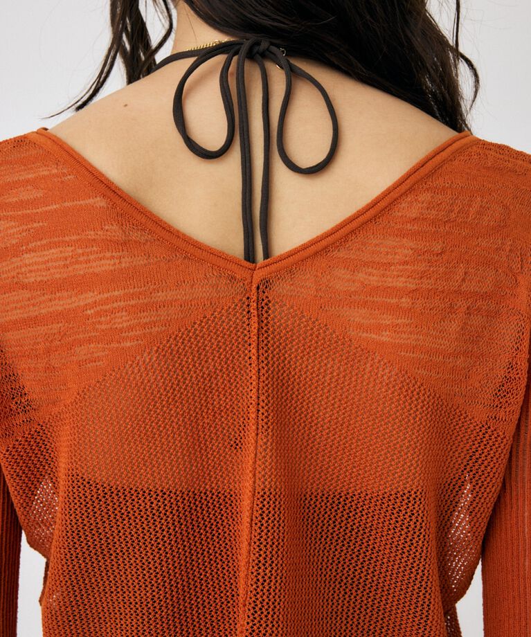 MOUSSY「MESH V NECK ニットトップス」|ニット・セーター|