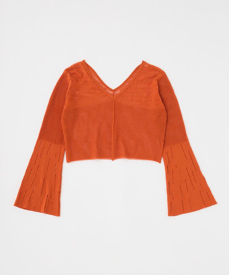 MOUSSY「MESH V NECK ニットトップス」|ニット・セーター|