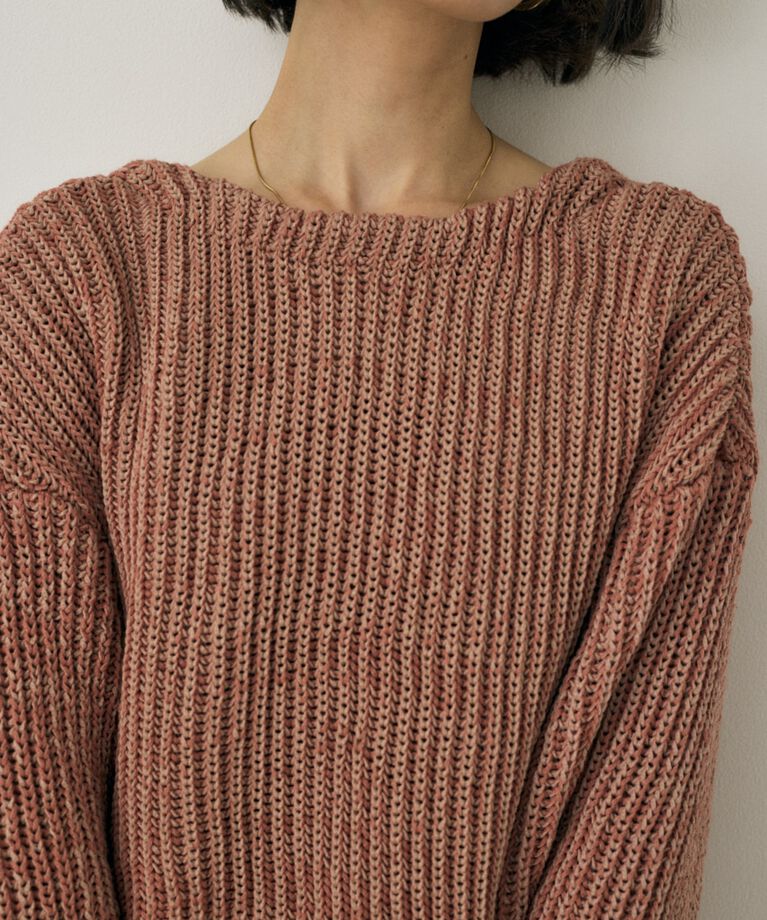 MOUSSY「メランジニットカーディガン　コットン×リサイクルポリエステル混」|カーディガン|
