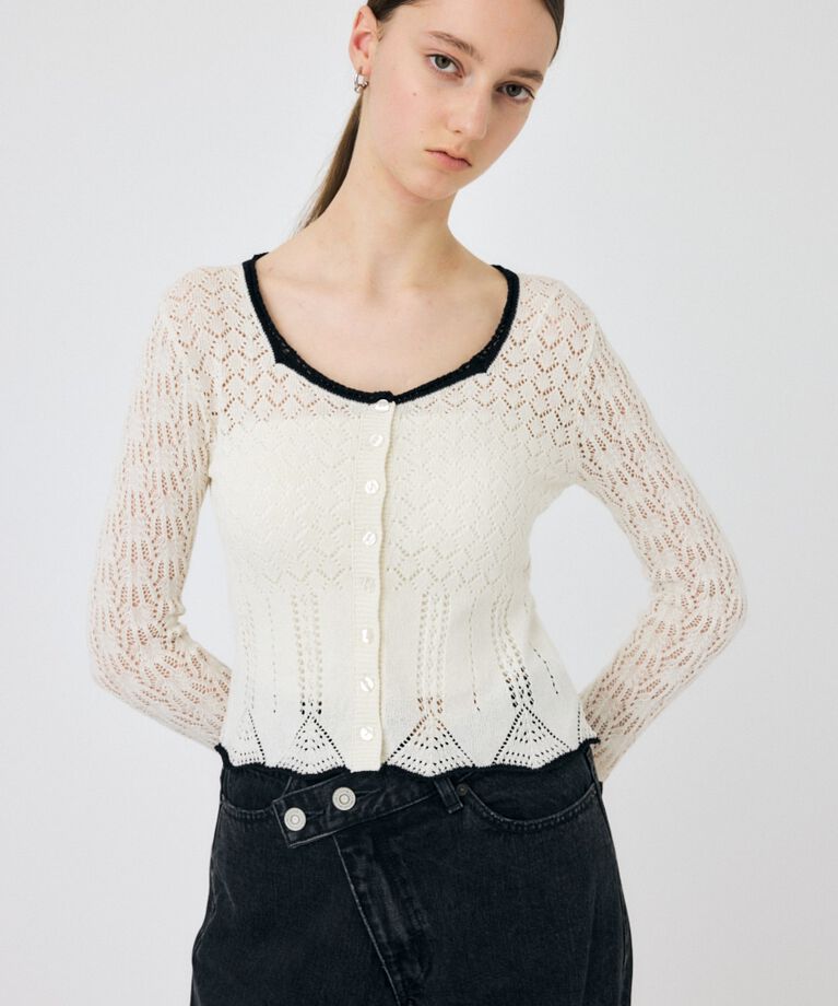 MOUSSY「EYELET LACE ニットトップス」|ニット・セーター|