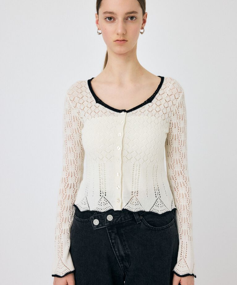 MOUSSY「EYELET LACE ニットトップス」|ニット・セーター|