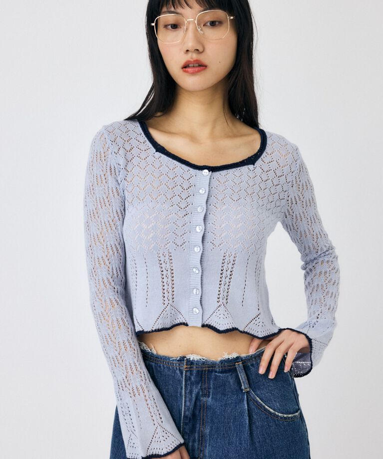 MOUSSY「EYELET LACE ニットトップス」|ニット・セーター|