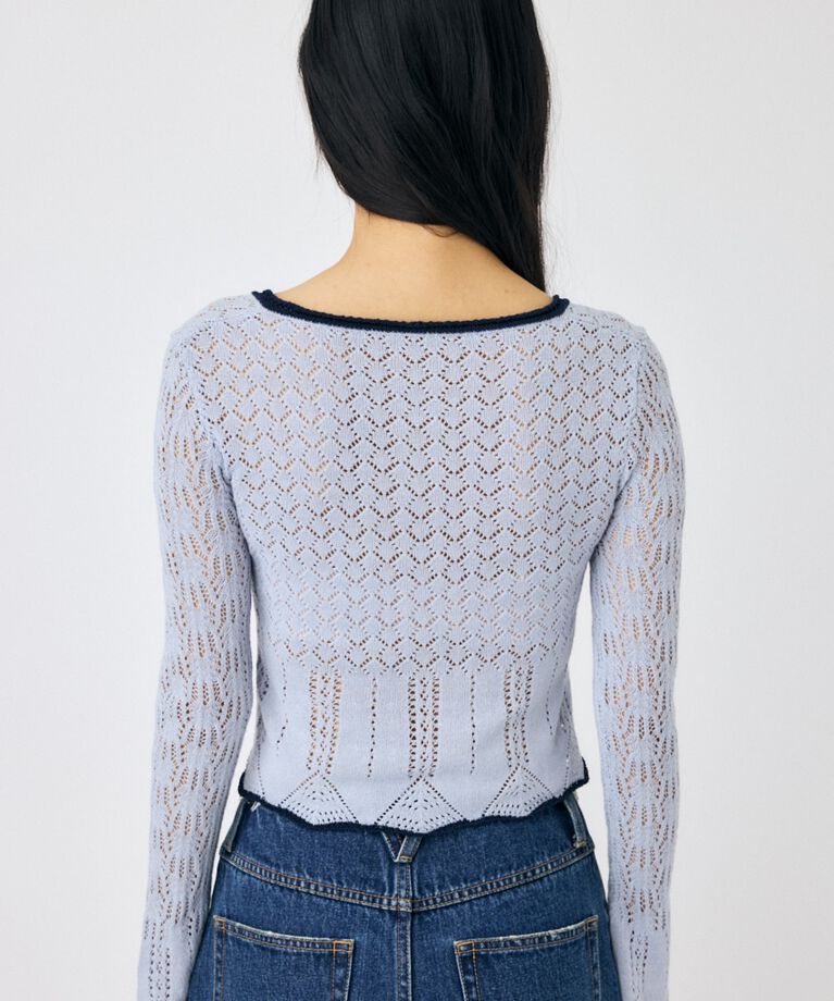 MOUSSY「EYELET LACE ニットトップス」|ニット・セーター|