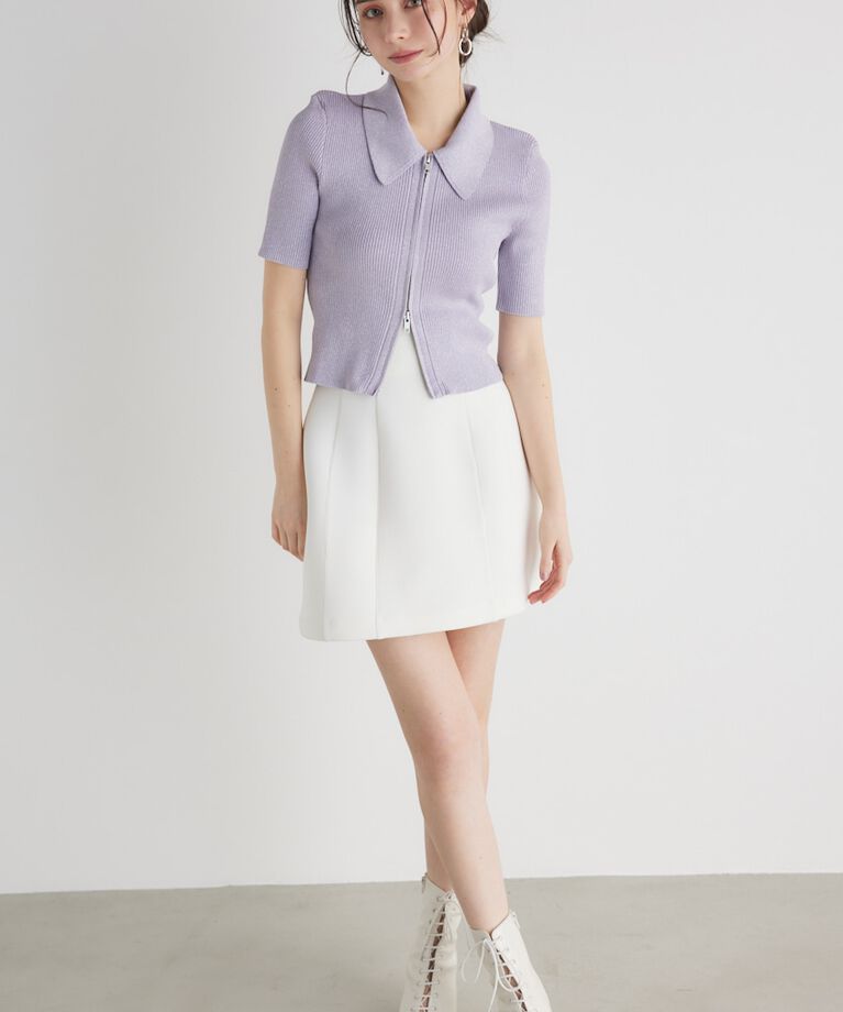 rienda「ZIPシャツKnit TOP」|ニット・セーター|