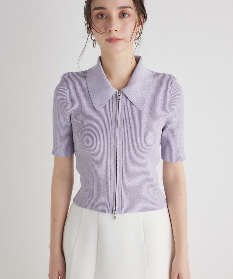 rienda「ZIPシャツKnit TOP」|ニット・セーター|