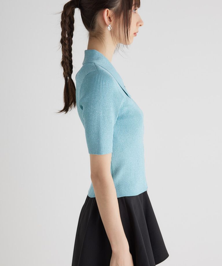 rienda「ZIPシャツKnit TOP」|ニット・セーター|