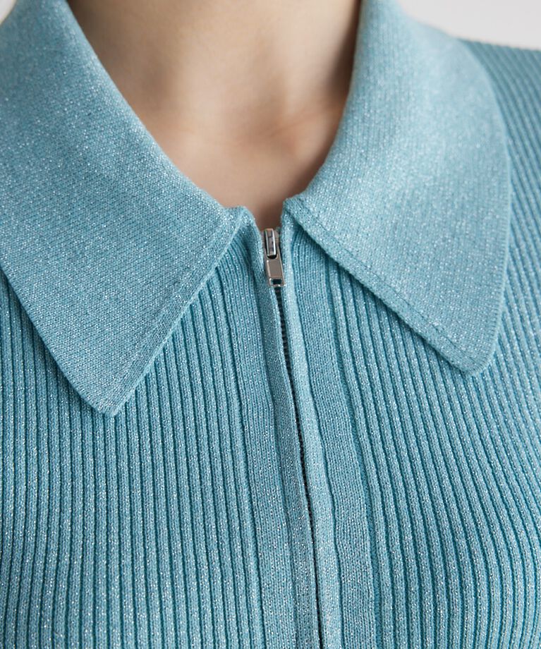 rienda「ZIPシャツKnit TOP」|ニット・セーター|