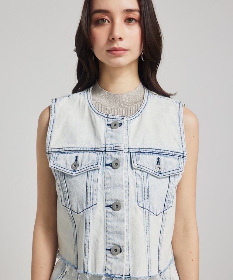 rienda「ノーカラーDENIMベスト」|その他|