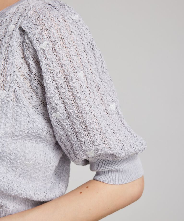 rienda「2WAYハートドットパフknitTOP」|ニット・セーター|