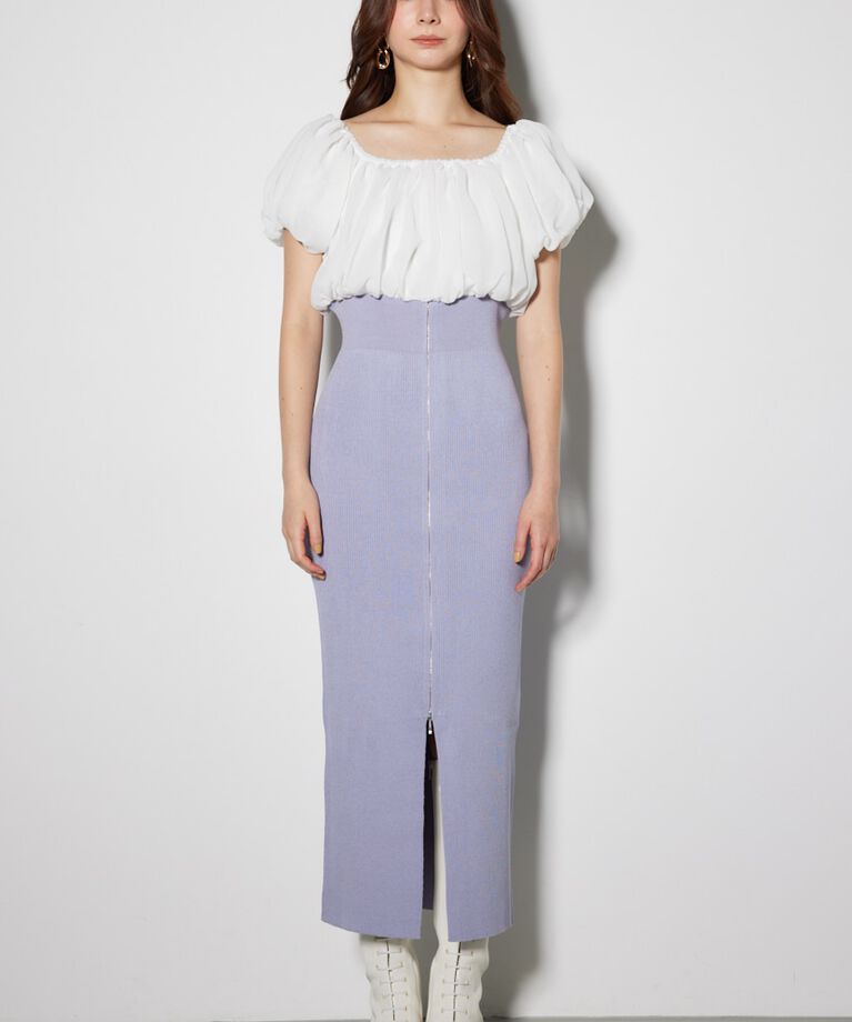 rienda「シフォンオフショルタイトニットワンピース」|ワンピース|