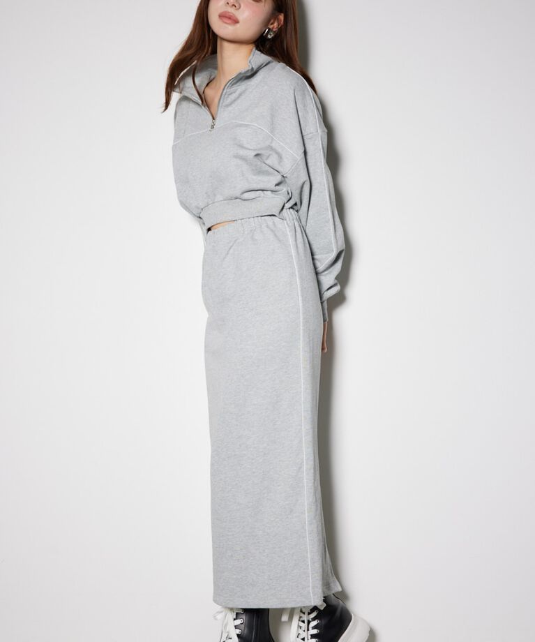 rienda「ハーフジップトラックスウェットタイトワンピース」|ワンピース|T.GRY