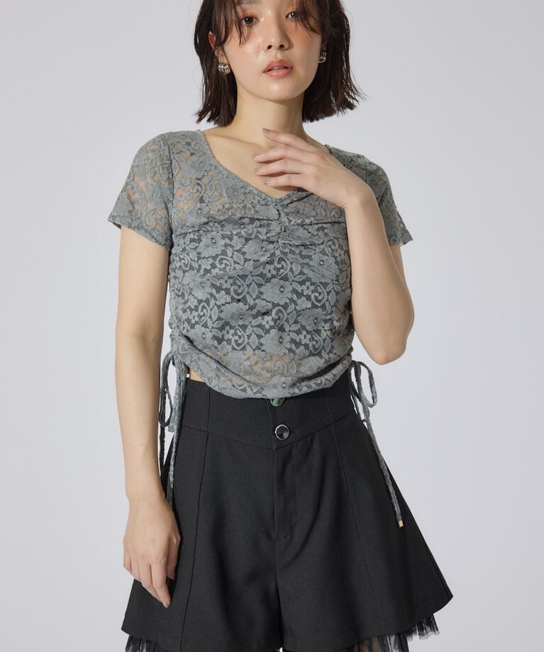 rienda「チュールレイヤードジャストウエストスコートショートパンツ」|その他|