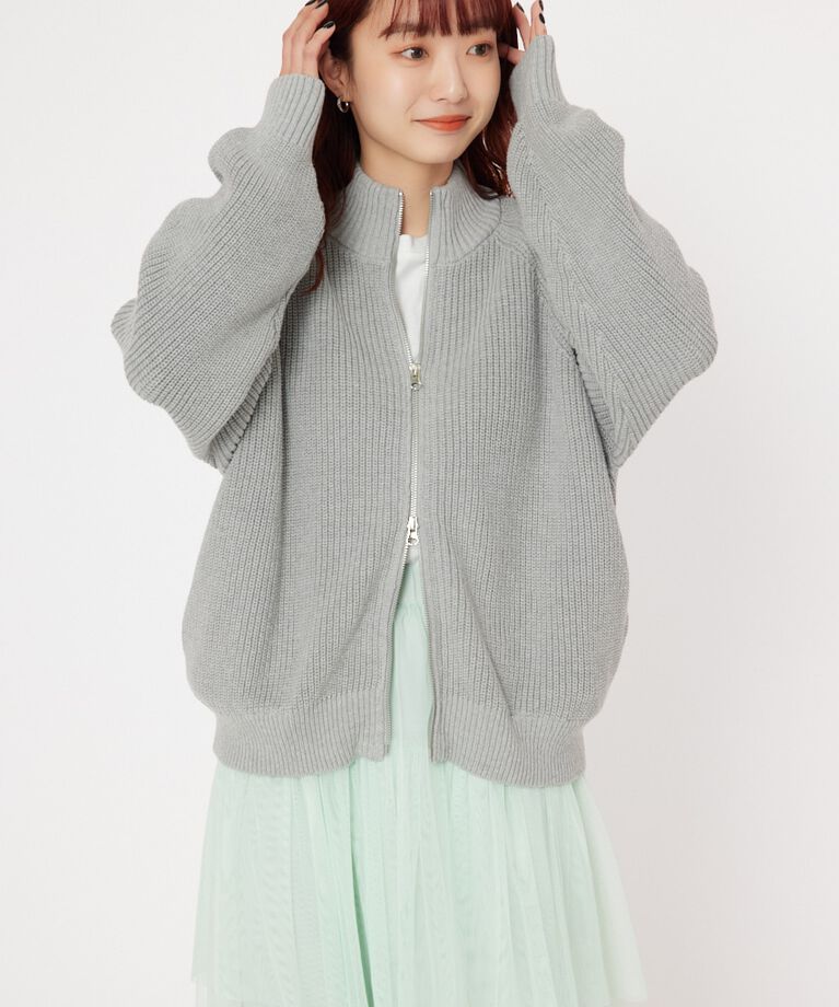 RODEO CROWNS「Wジップニットトップス」|カーディガン|T.GRY