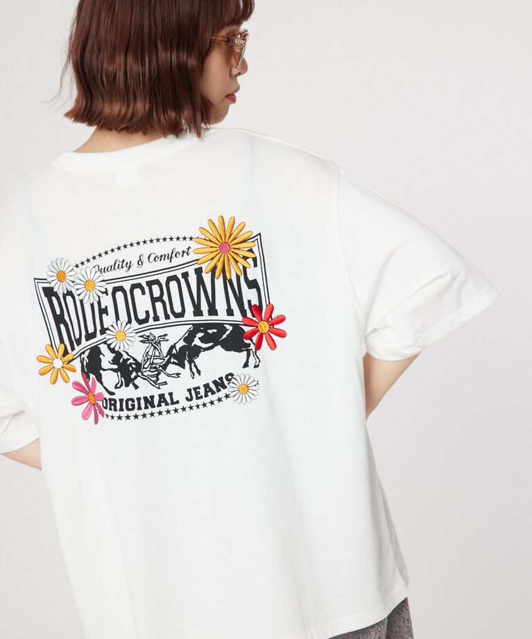 RODEO CROWNS「Flower Bloom Logo Tシャツ」|Tシャツ・カットソー|WHT
