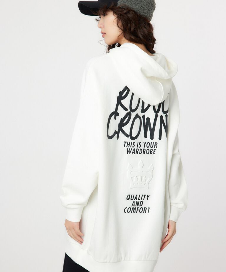 RODEO CROWNS「クラウンエンボス LOGO パーカーワンピース」|ワンピース|O/WHT1