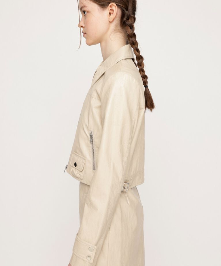 SLY「CROP F／LEATHER ZIP ジャケット」|その他|