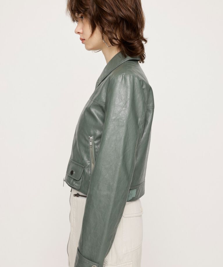 SLY「CROP F／LEATHER ZIP ジャケット」|その他|