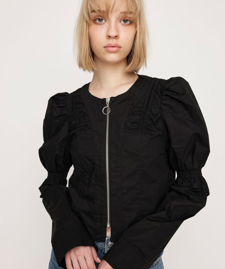 SLY「FRONT ZIP SHIRRING ブラウス」|シャツ・ブラウス|