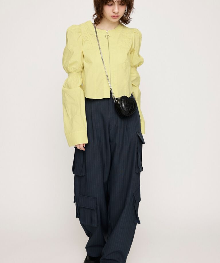 SLY「FRONT ZIP SHIRRING ブラウス」|シャツ・ブラウス|