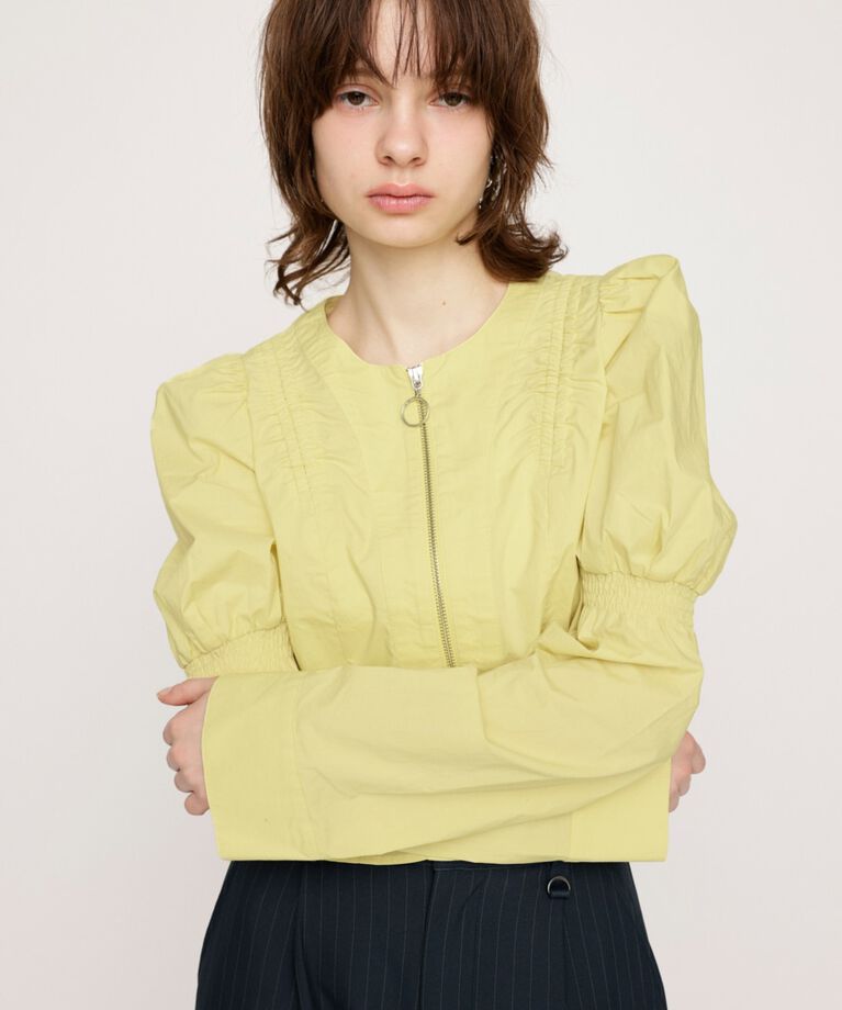 SLY「FRONT ZIP SHIRRING ブラウス」|シャツ・ブラウス|